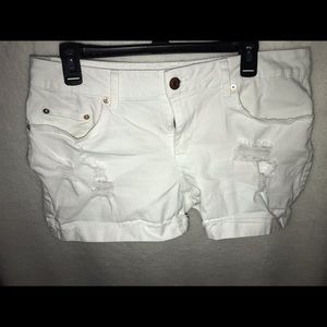 White Jean shorts